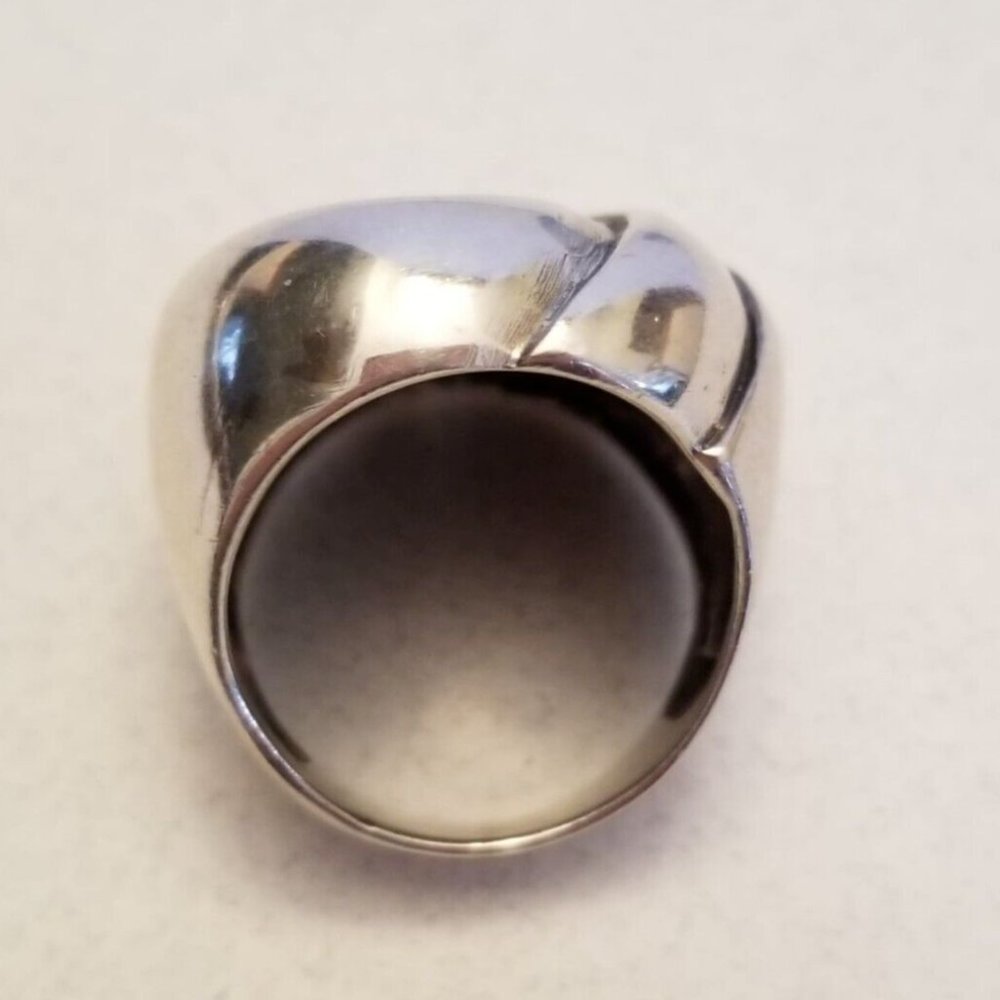 Solid 925 Sterling Silver Rounded Dome Spiral Rin… - image 4